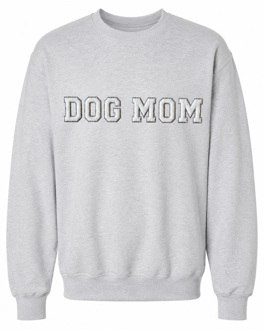 Chenille Crewneck Sweatshirt | Dog Mom