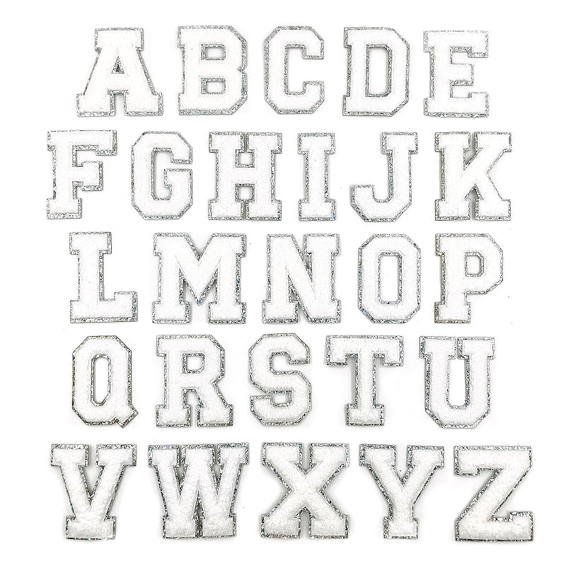 Chenille Letters - Silver Trim