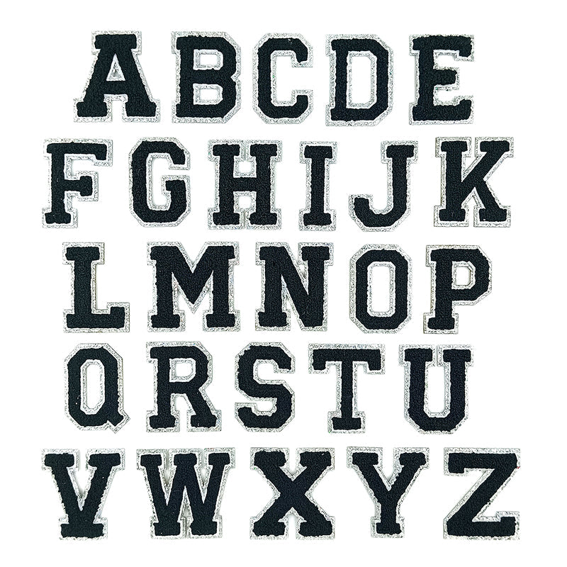 Chenille Letters - Silver Trim