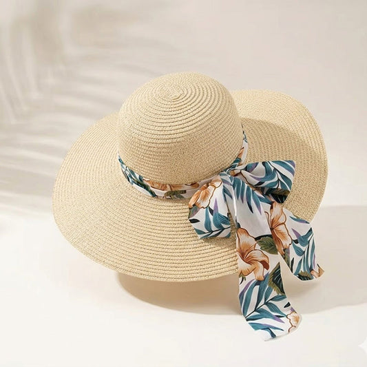 Take It Outside Essentials Ribbon Straw Beach Hat