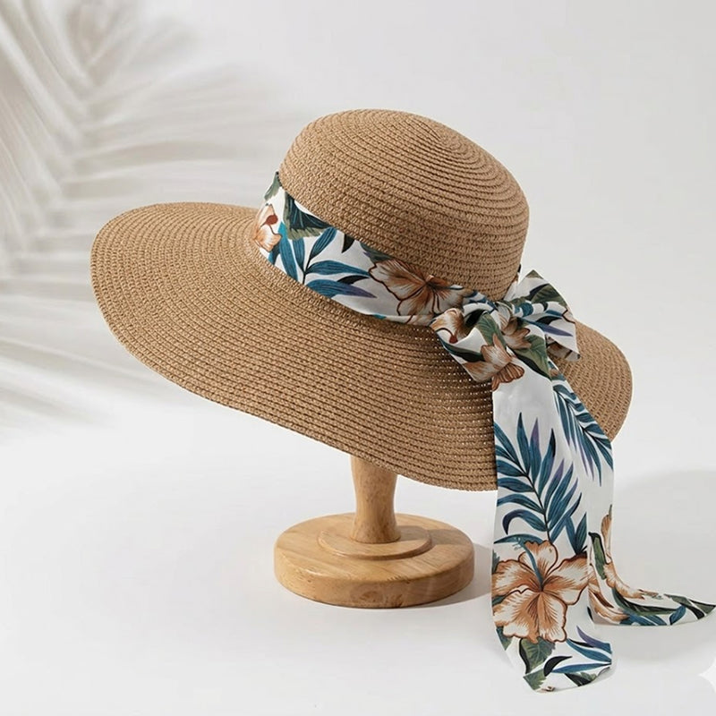 Take It Outside Essentials Ribbon Straw Beach Hat