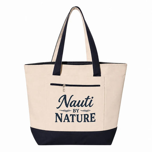 Coastal Canvas Zipper Tote Bag | Nauti by Nature